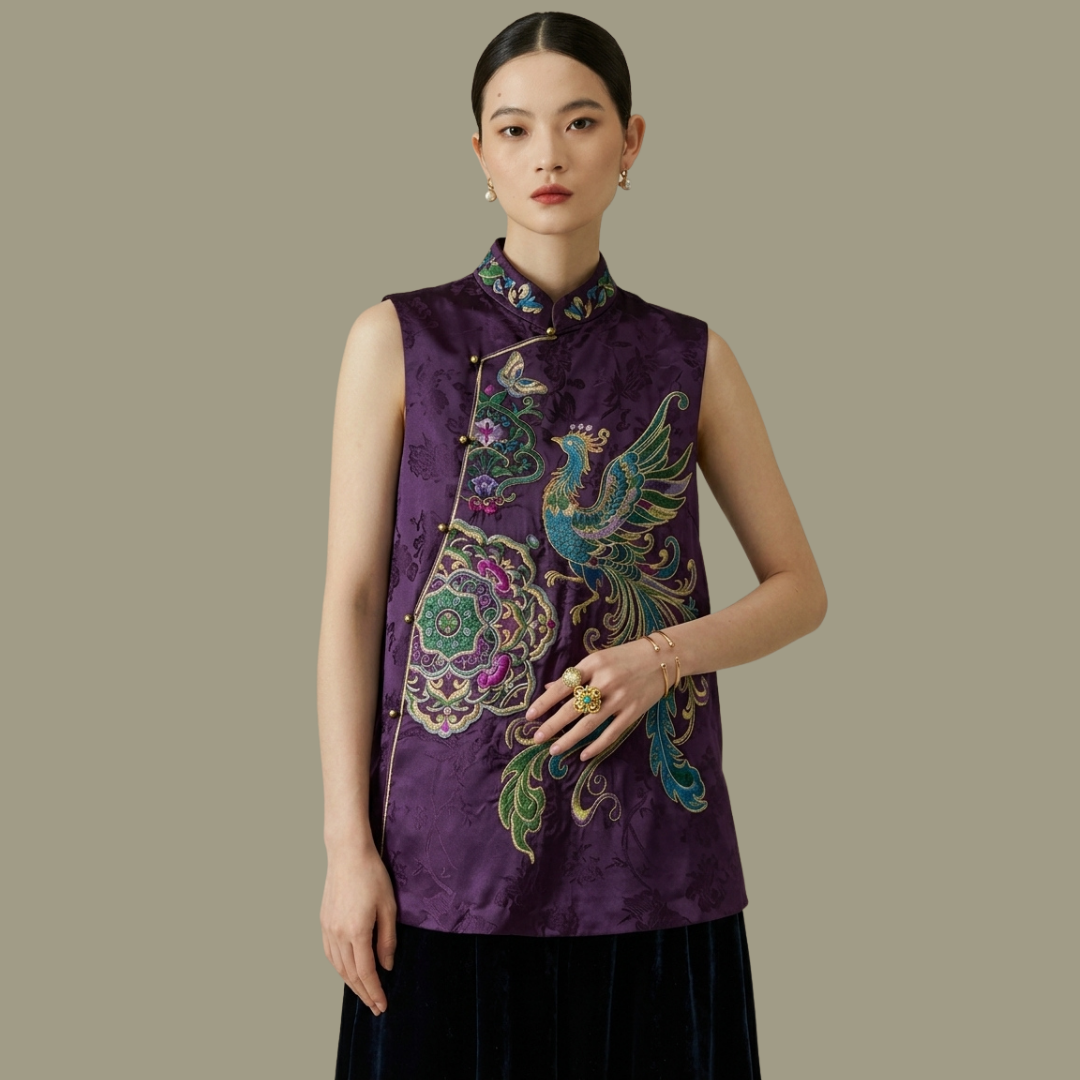 Aqueen Phoenix Silk Vest purple