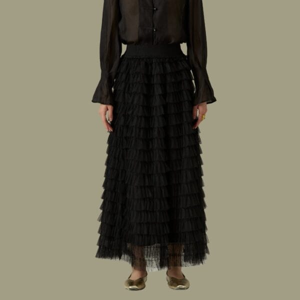 Aqueen Feathered Cloud Skirt1 black