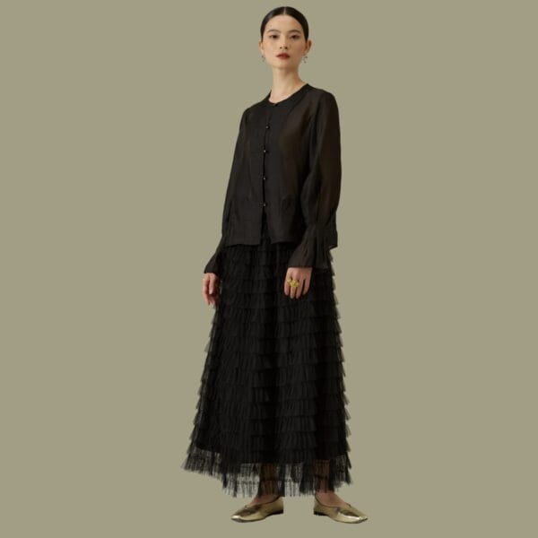 Aqueen Feathered Cloud Skirt3 black