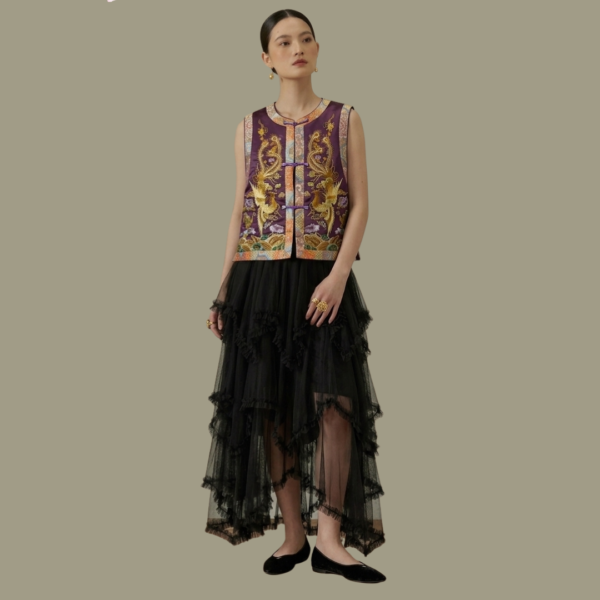 Aqueen Flock Dot Tulle1