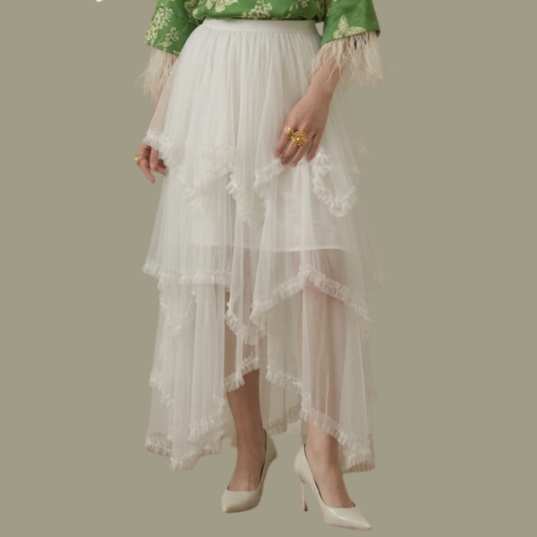 Aqueen Flock Dot Tulle2