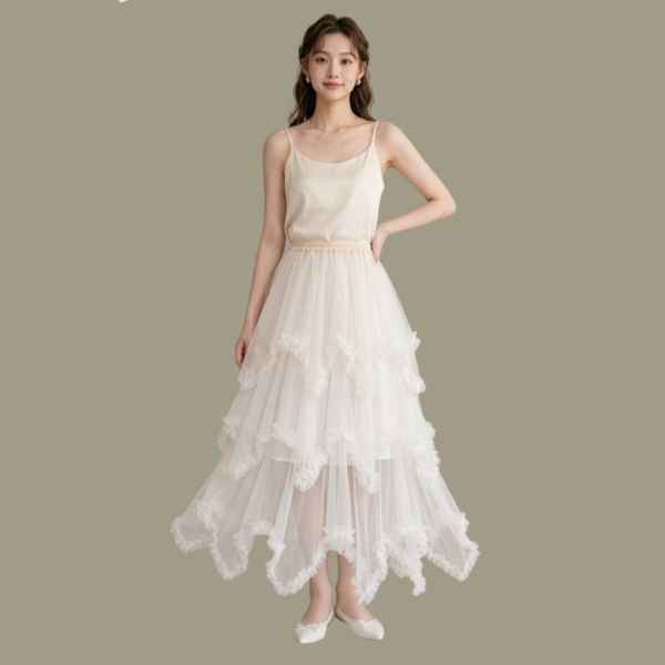 Aqueen Flock Dot Tulle3