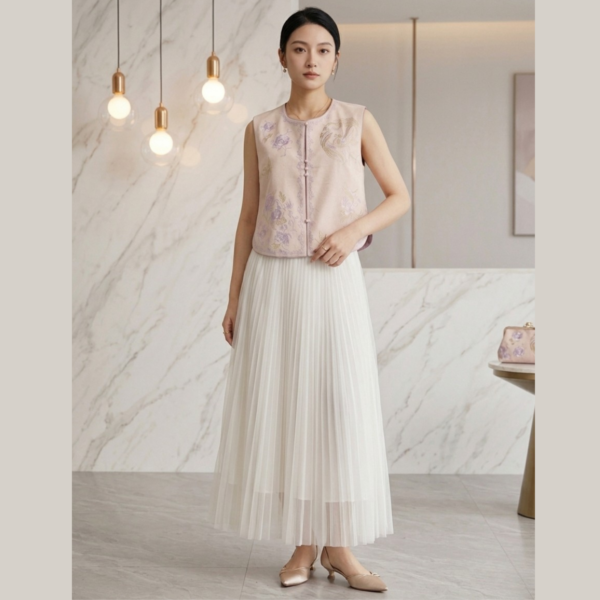 Aqueen tulle pleated skirt3